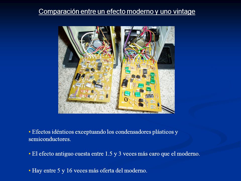 Comparación entre un efecto moderno y uno vintage