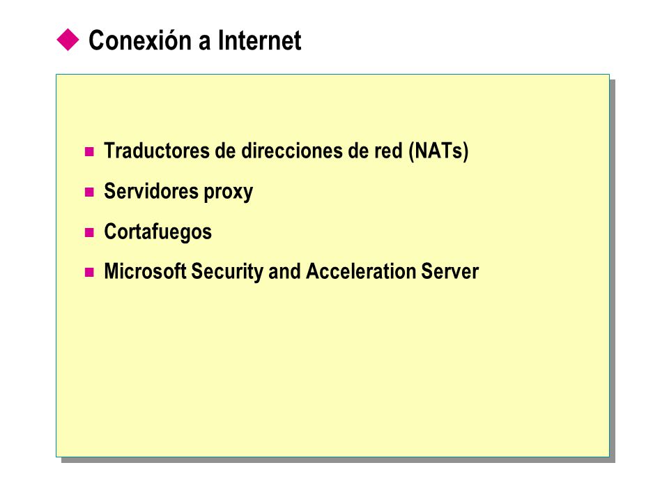 Conexión a Internet Traductores de direcciones de red (NATs)