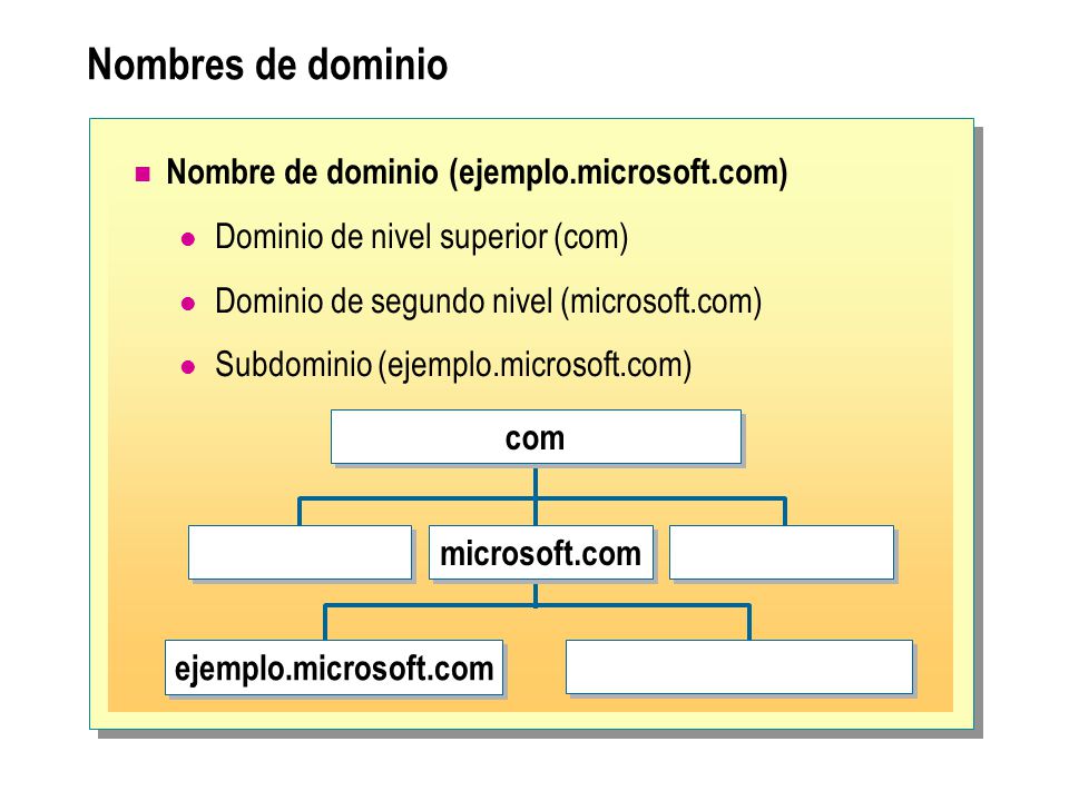 Nombres de dominio Nombre de dominio (ejemplo.microsoft.com)