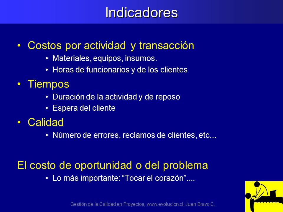 Gestión de la Calidad en Proyectos,   Juan Bravo C.