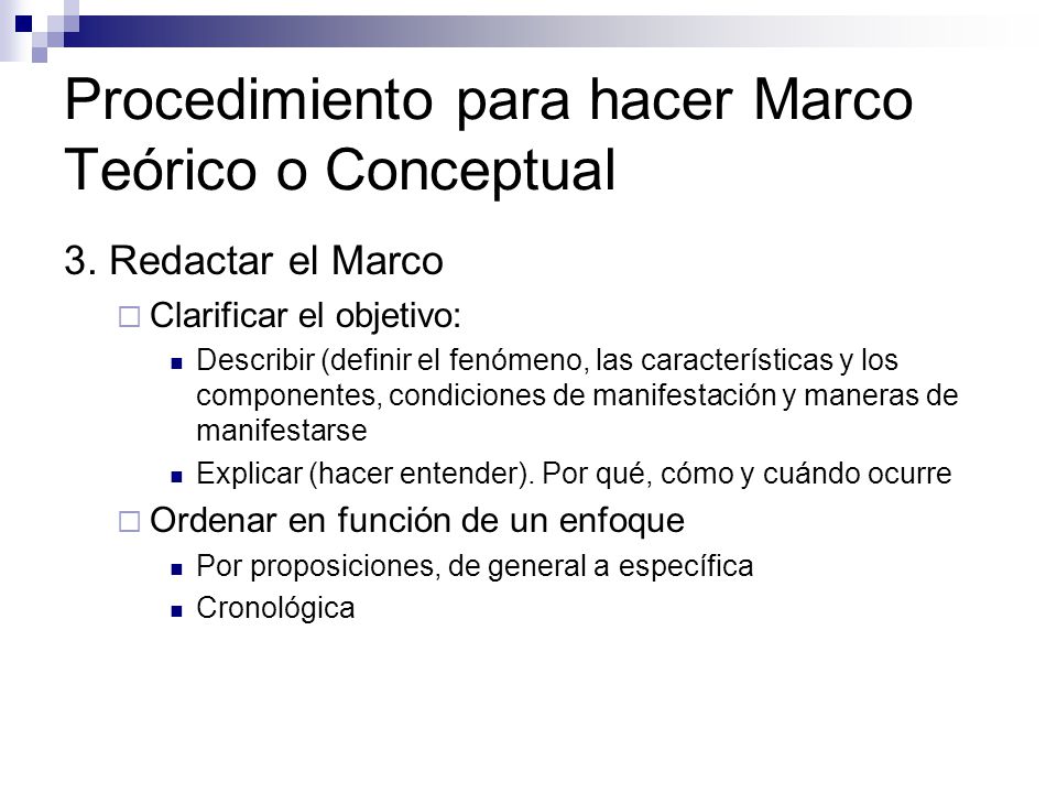 Procedimiento para hacer Marco Teórico o Conceptual