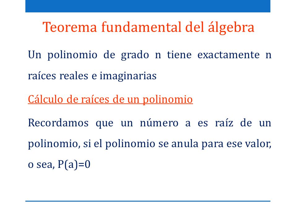 Teorema fundamental del álgebra