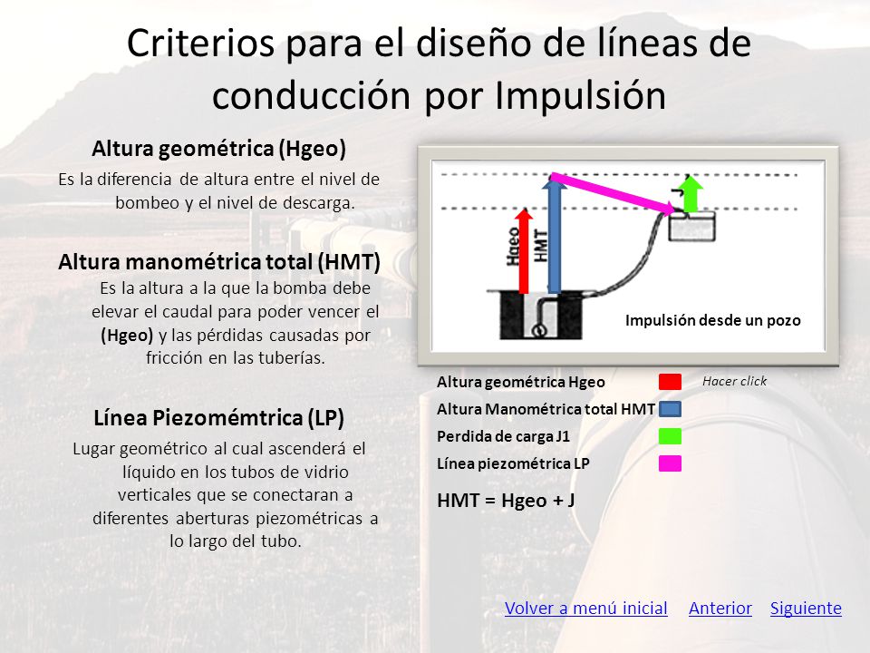 Criterios para el diseño de líneas de conducción por Impulsión