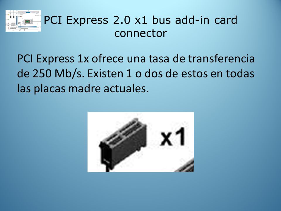 PCI Express 2.0 x1 bus add-in card connector