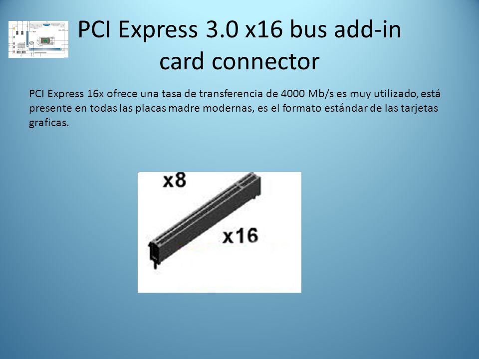 PCI Express 3.0 x16 bus add-in card connector