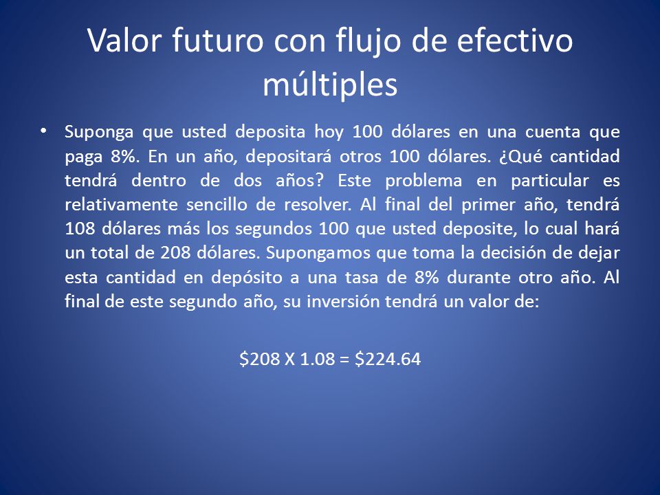Valor futuro con flujo de efectivo múltiples