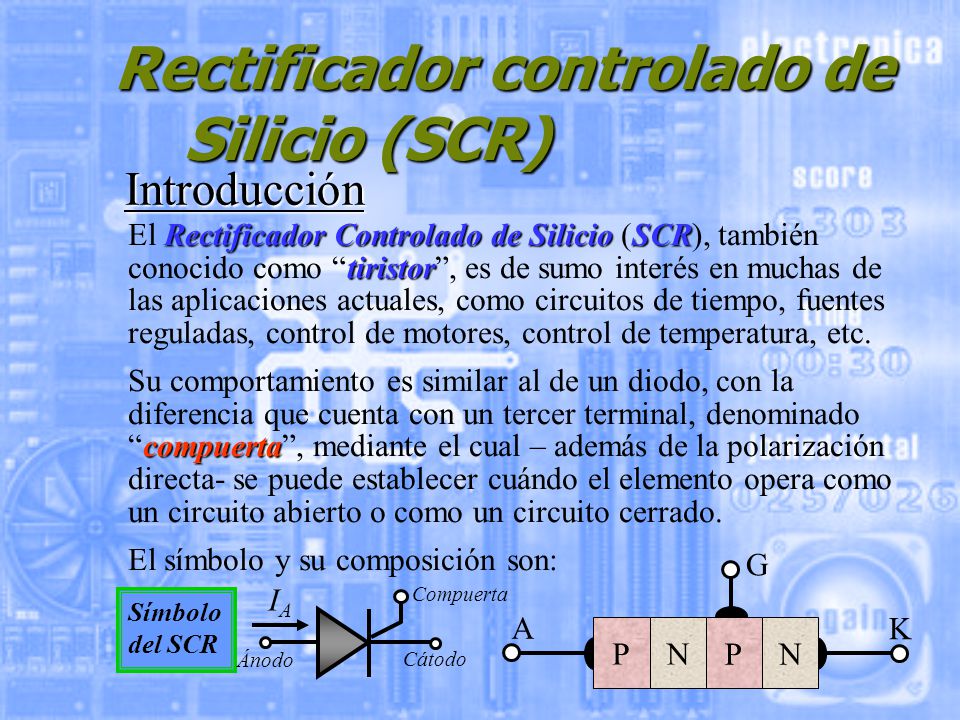 Rectificador controlado de Silicio (SCR)