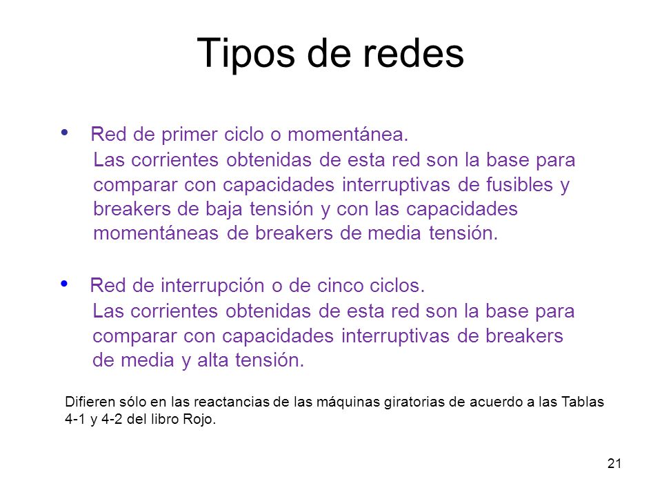Tipos de redes Red de primer ciclo o momentánea.