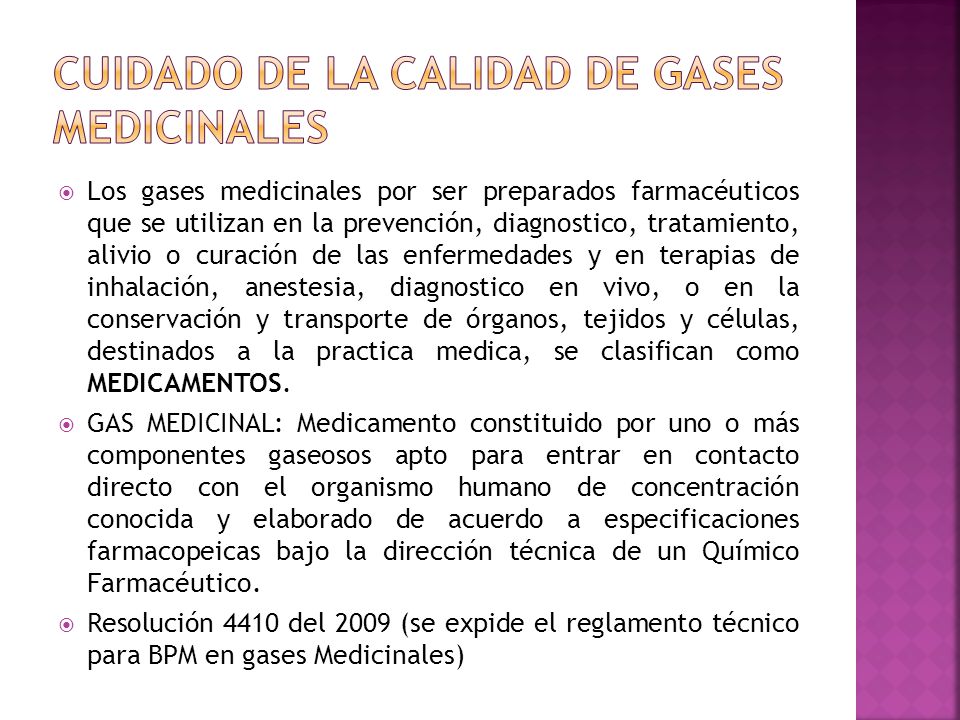CUIDADO DE LA CALIDAD DE GASES MEDICINALES