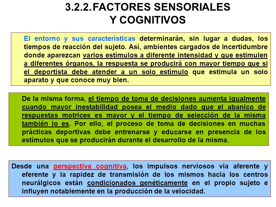 FACTORES SENSORIALES Y COGNITIVOS
