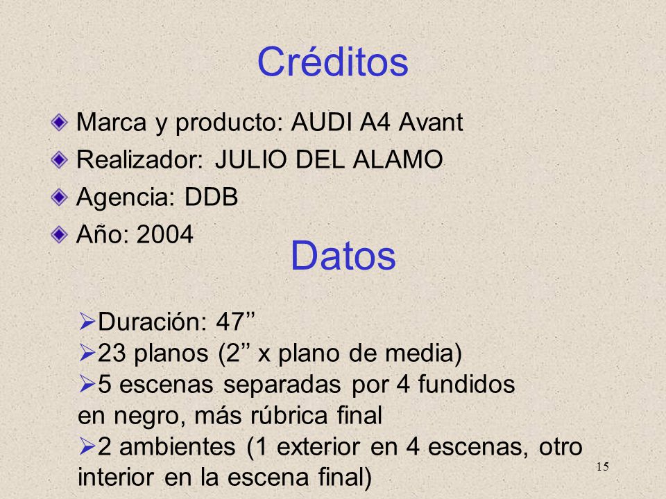 Créditos Datos Marca y producto: AUDI A4 Avant