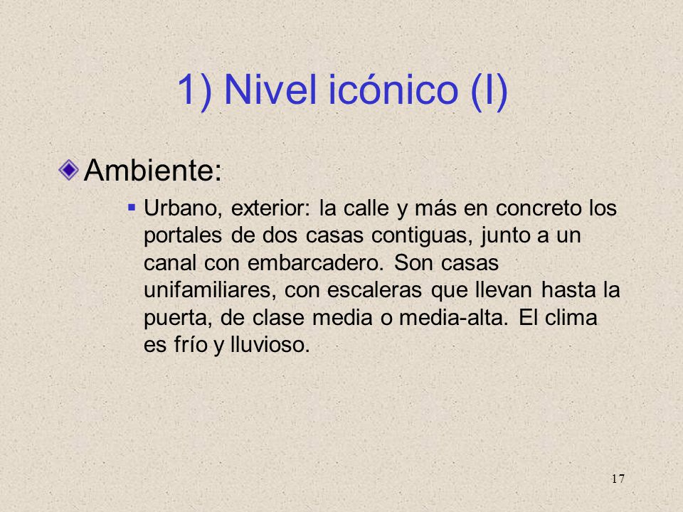 1) Nivel icónico (I) Ambiente: