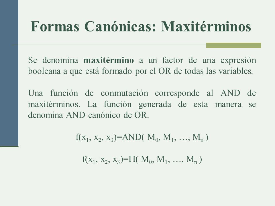 Formas Canónicas: Maxitérminos