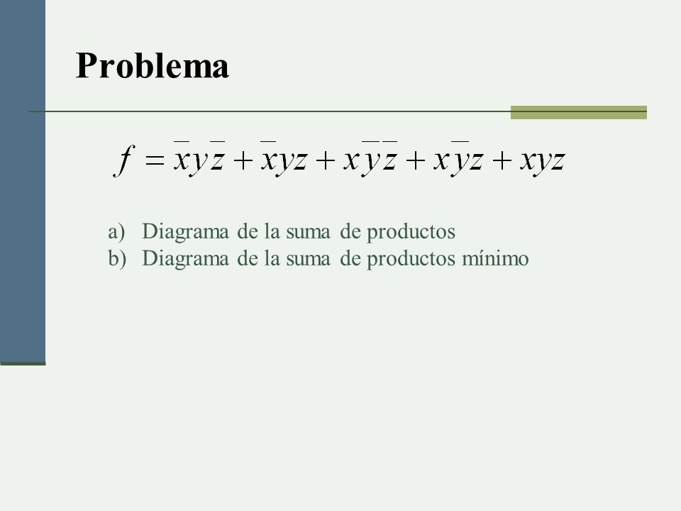 Problema Diagrama de la suma de productos