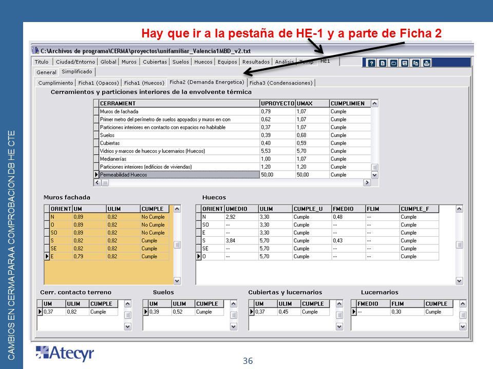 Hay que ir a la pestaña de HE-1 y a parte de Ficha 2
