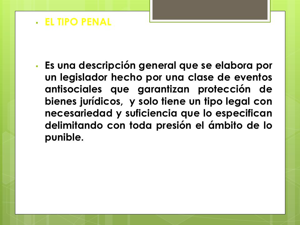EL TIPO PENAL