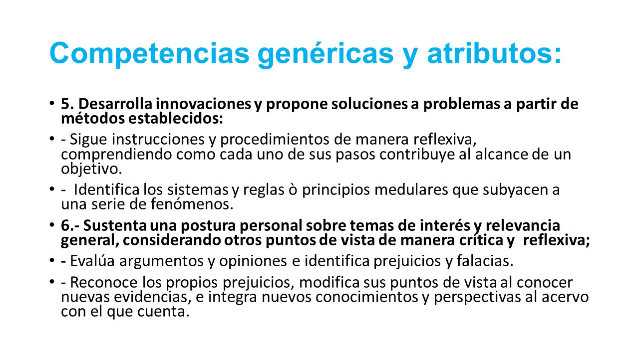 Competencias genéricas y atributos: