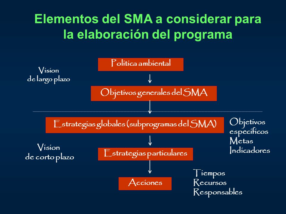 Elementos del SMA a considerar para la elaboración del programa