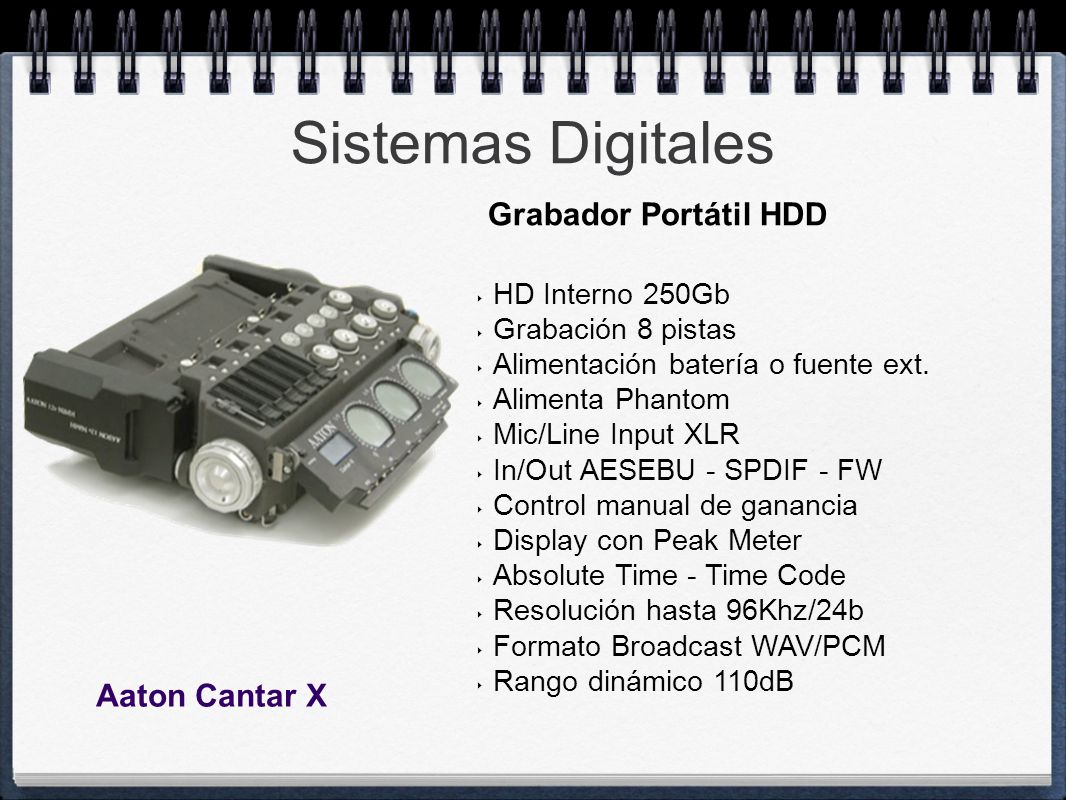 Sistemas Digitales Grabador Portátil HDD Aaton Cantar X
