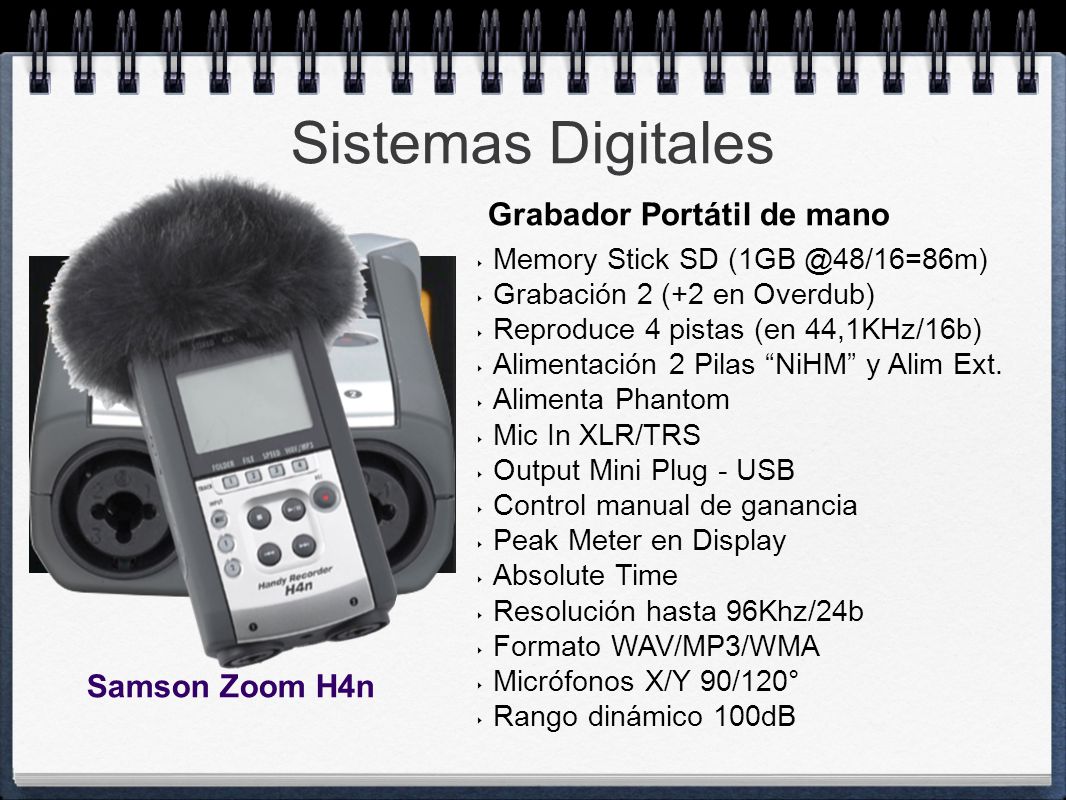 Sistemas Digitales Grabador Portátil de mano Samson Zoom H4n