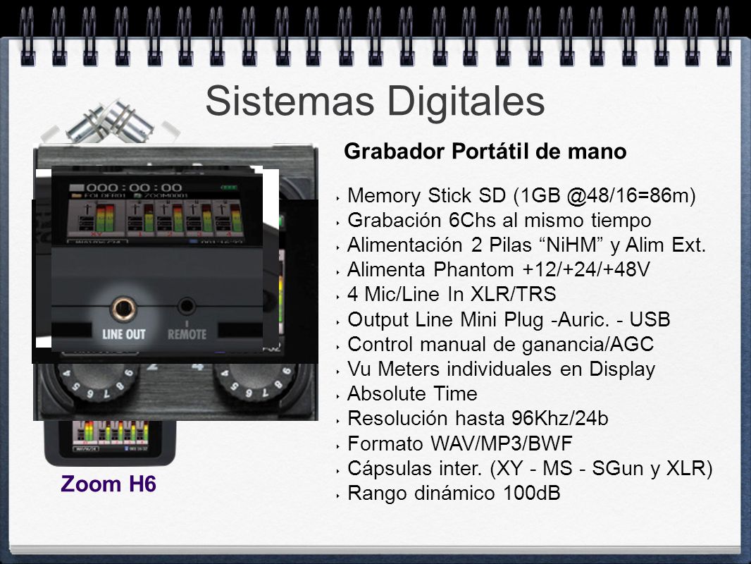 Sistemas Digitales Grabador Portátil de mano Zoom H6