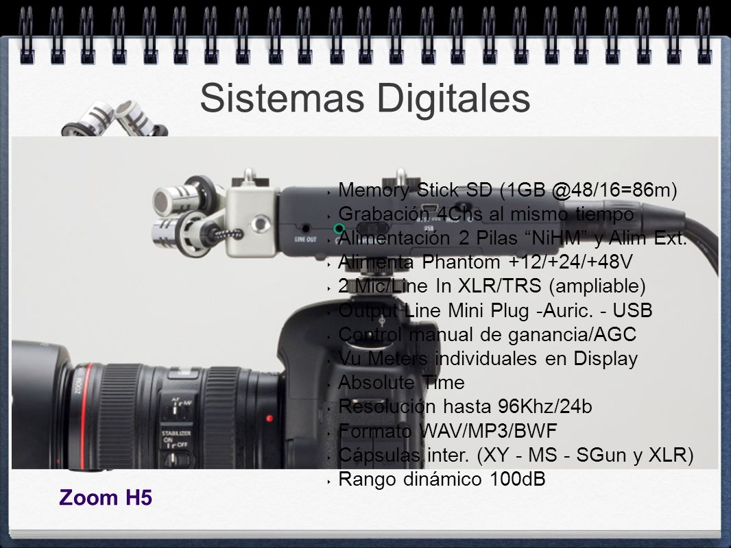 Sistemas Digitales Grabador Portátil de mano Zoom H5