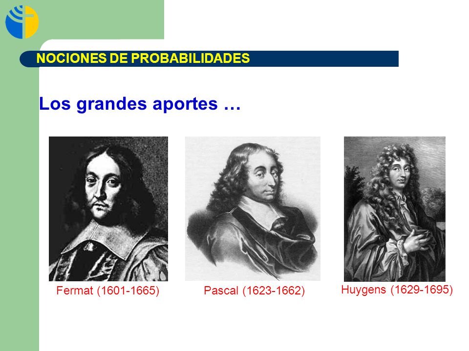 Los grandes aportes … NOCIONES DE PROBABILIDADES Fermat ( )