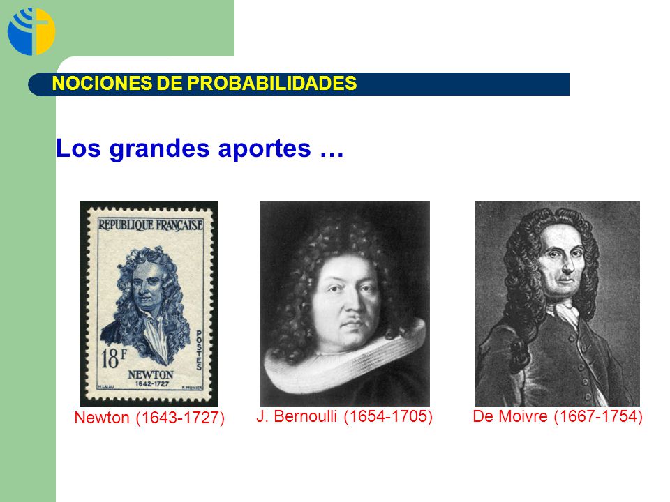 Los grandes aportes … NOCIONES DE PROBABILIDADES Newton ( )