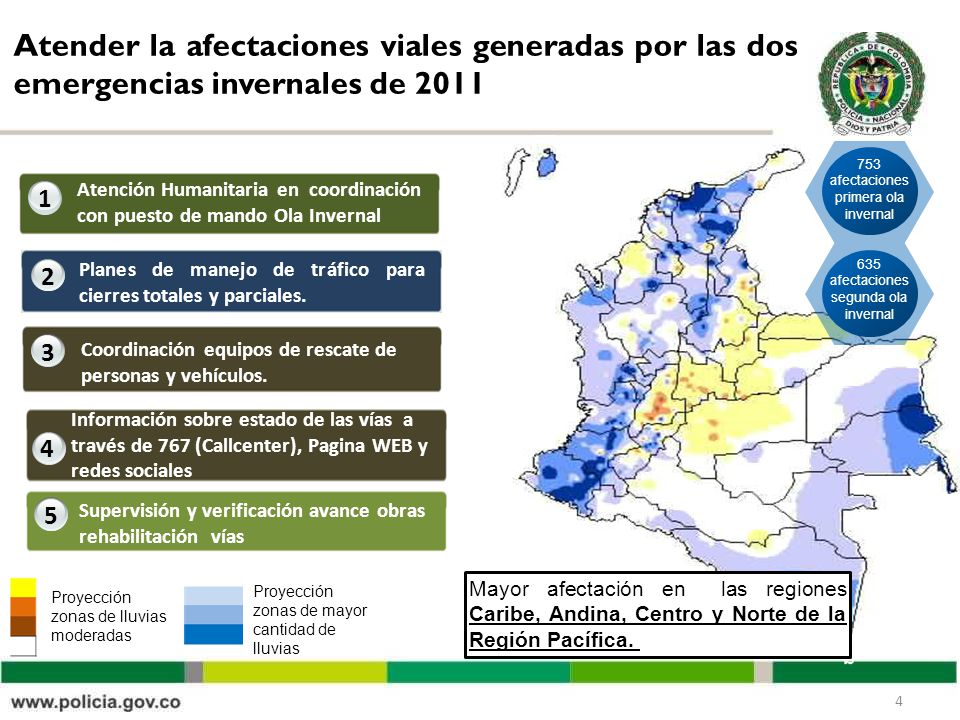 Atender la afectaciones viales generadas por las dos emergencias invernales de 2011