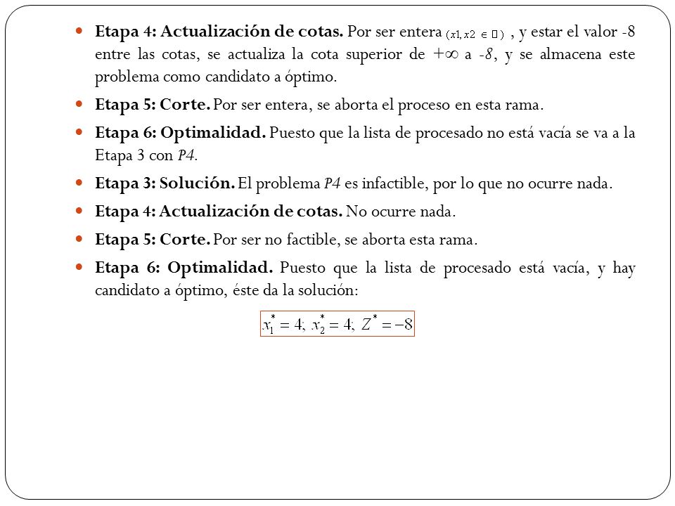 Etapa 4: Actualización de cotas