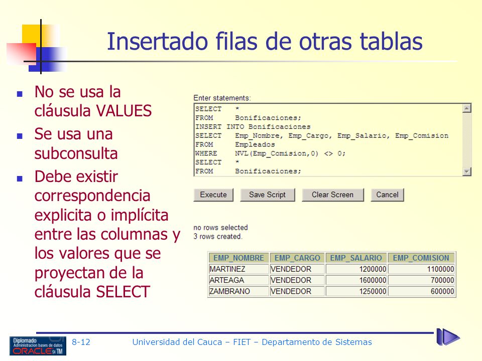Insertado filas de otras tablas