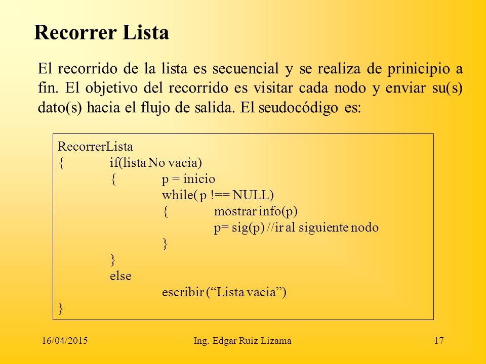 Recorrer Lista