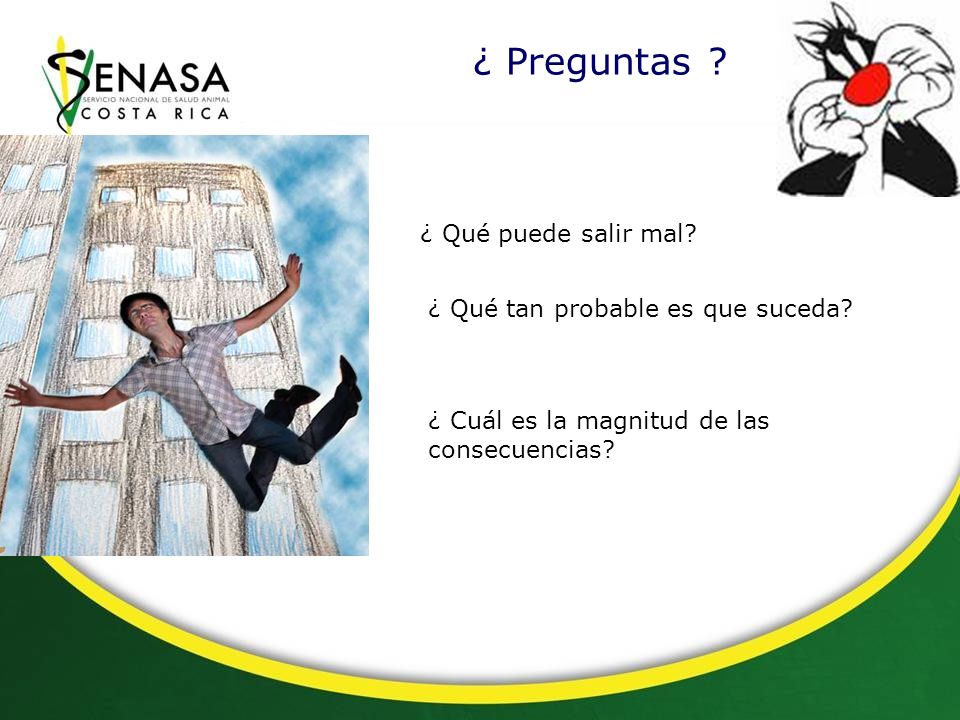 ¿ Preguntas ¿ Qué puede salir mal ¿ Qué tan probable es que suceda