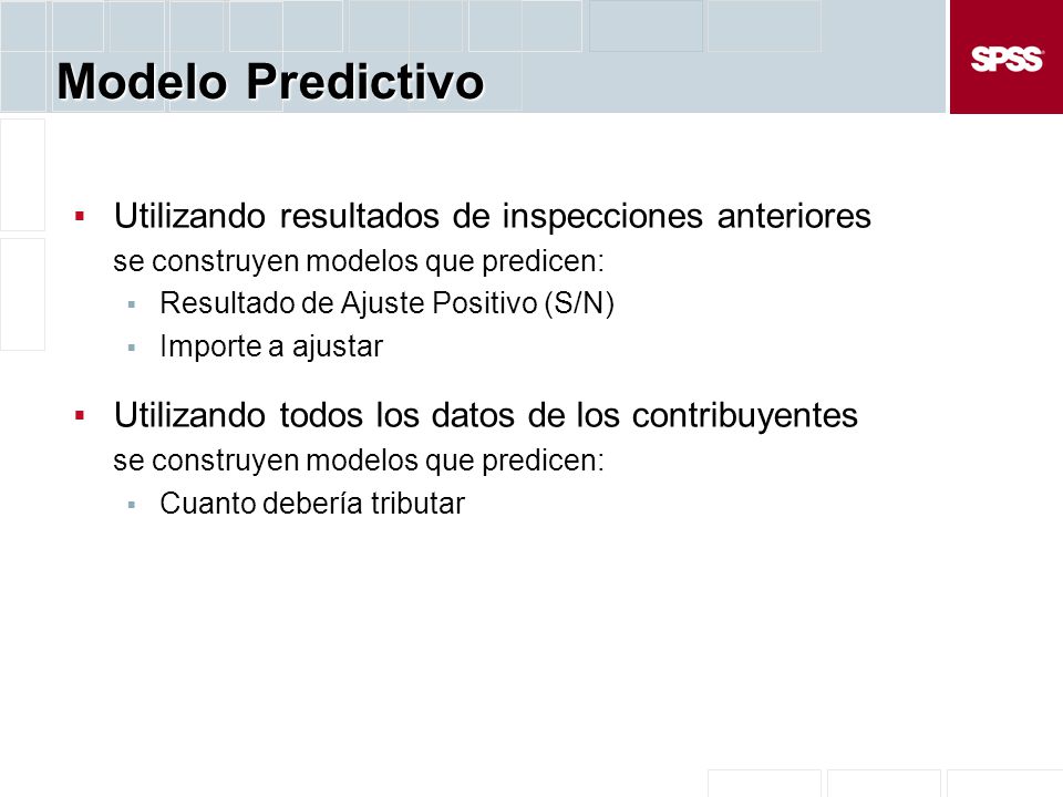 Modelo Predictivo Utilizando resultados de inspecciones anteriores se construyen modelos que predicen: