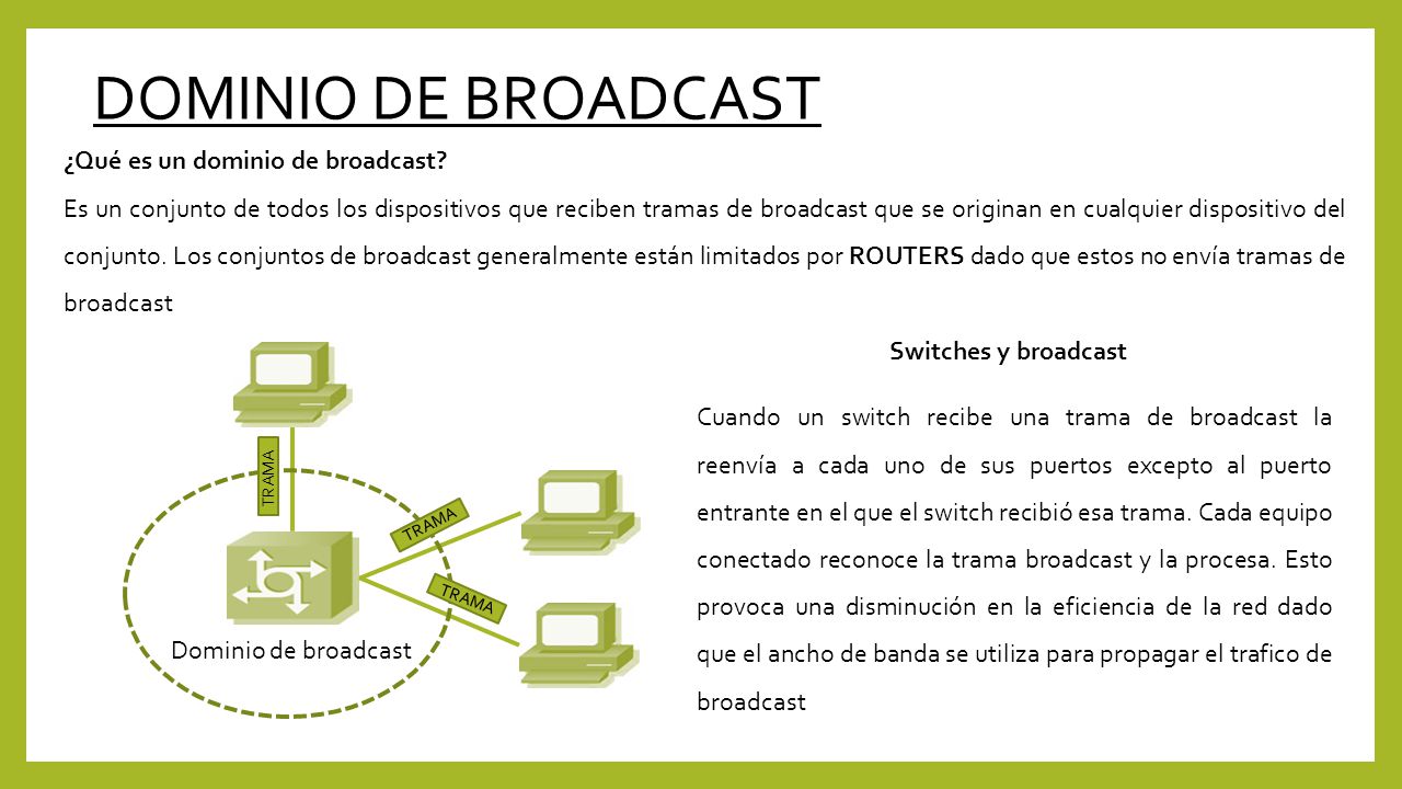DOMINIO DE BROADCAST ¿Qué es un dominio de broadcast