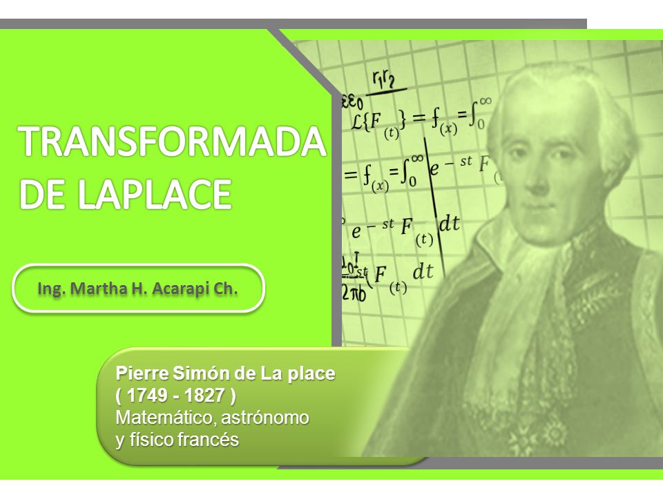 TRANSFORMADA DE LAPLACE ℒ 𝐹(𝑡) =ʄ(𝑥)= 0 ∞ 𝑒−𝑠𝑡 𝐹(𝑡) 𝑑𝑡