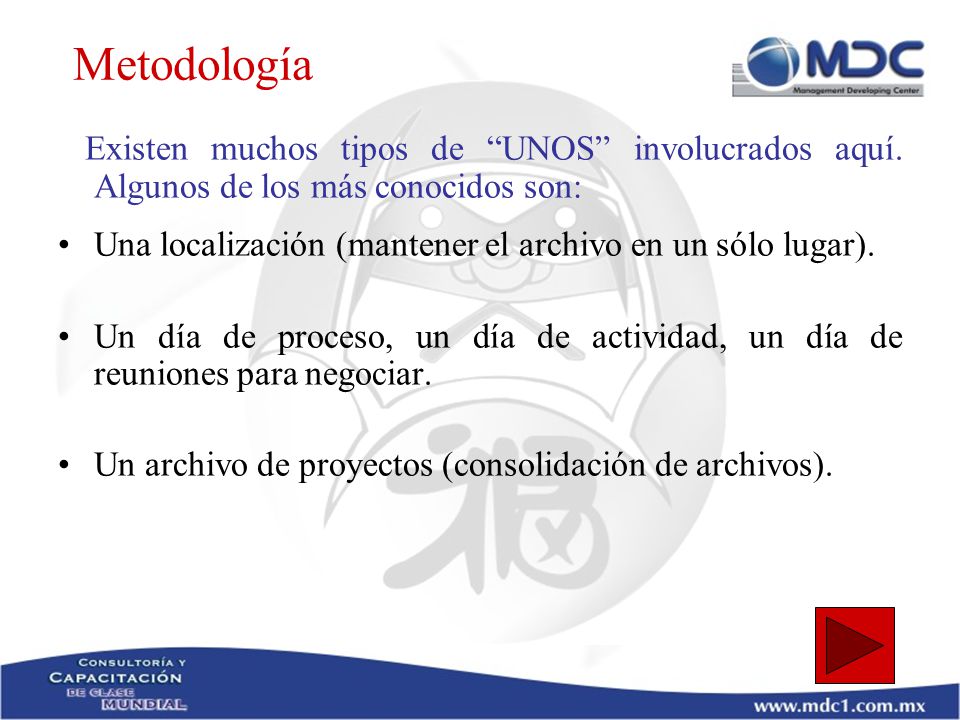 Metodología Existen muchos tipos de UNOS involucrados aquí. Algunos de los más conocidos son: