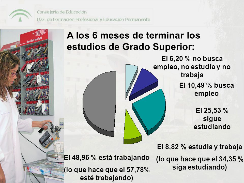 A los 6 meses de terminar los estudios de Grado Superior: