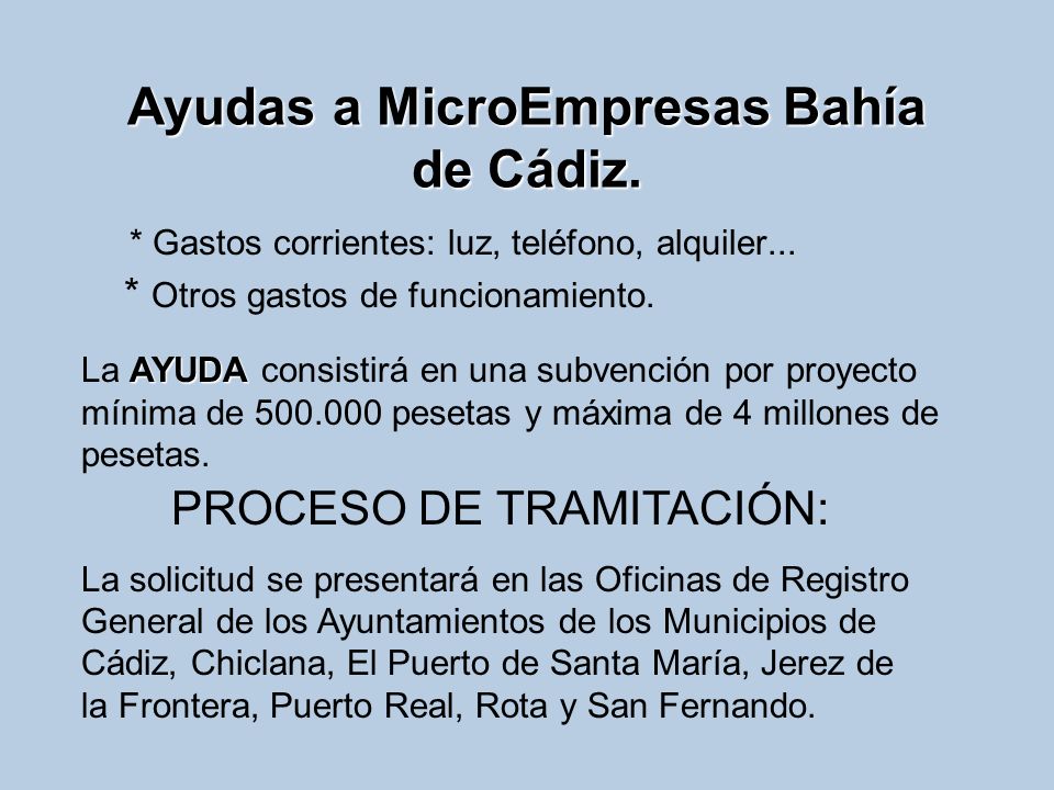 Ayudas a MicroEmpresas Bahía de Cádiz.
