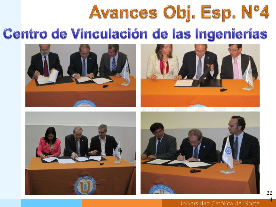 Avances Obj. Esp. N°4 Centro de Vinculación de las Ingenierías