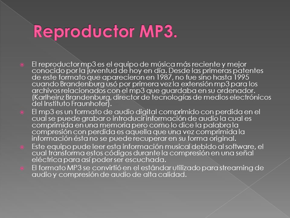 Reproductor MP3.