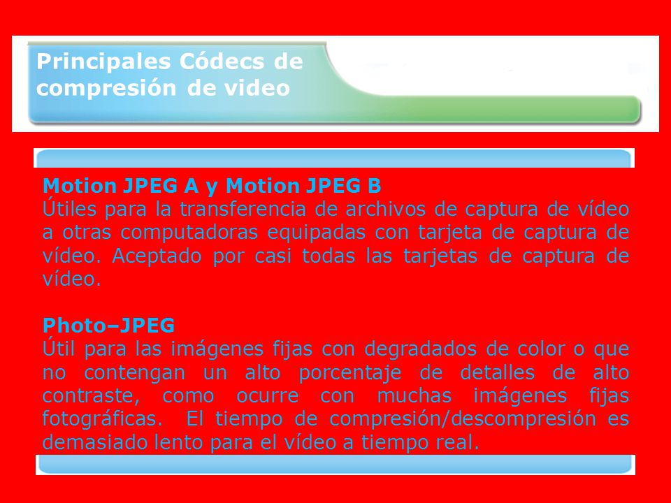 Principales Códecs de compresión de video