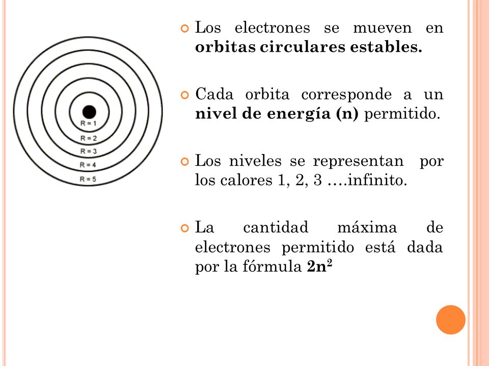 Los electrones se mueven en orbitas circulares estables.