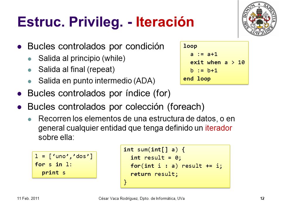 Estruc. Privileg. - Iteración