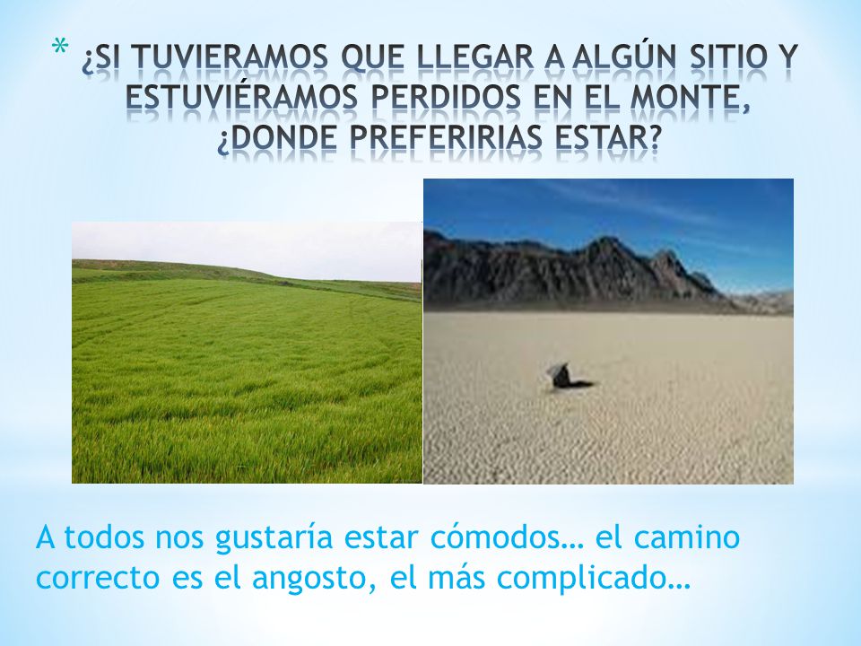 ¿SI TUVIERAMOS QUE LLEGAR A ALGÚN SITIO Y ESTUVIÉRAMOS PERDIDOS EN EL MONTE, ¿DONDE PREFERIRIAS ESTAR