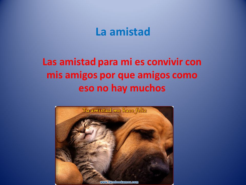 La amistad Las amistad para mi es convivir con mis amigos por que amigos como eso no hay muchos