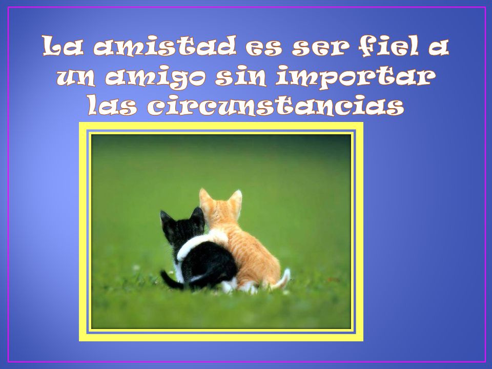 La amistad es ser fiel a un amigo sin importar las circunstancias