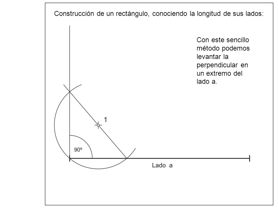Construcción de un rectángulo, conociendo la longitud de sus lados: