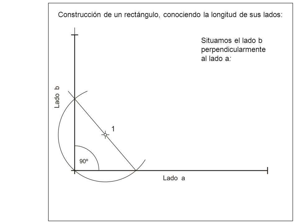 Construcción de un rectángulo, conociendo la longitud de sus lados: