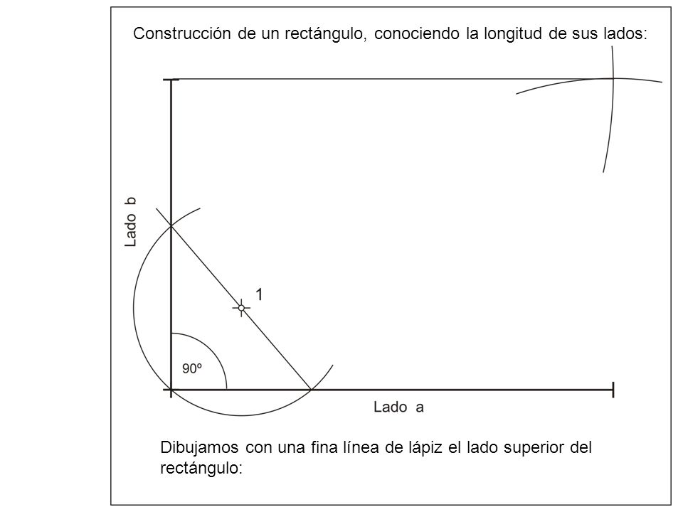 Construcción de un rectángulo, conociendo la longitud de sus lados: